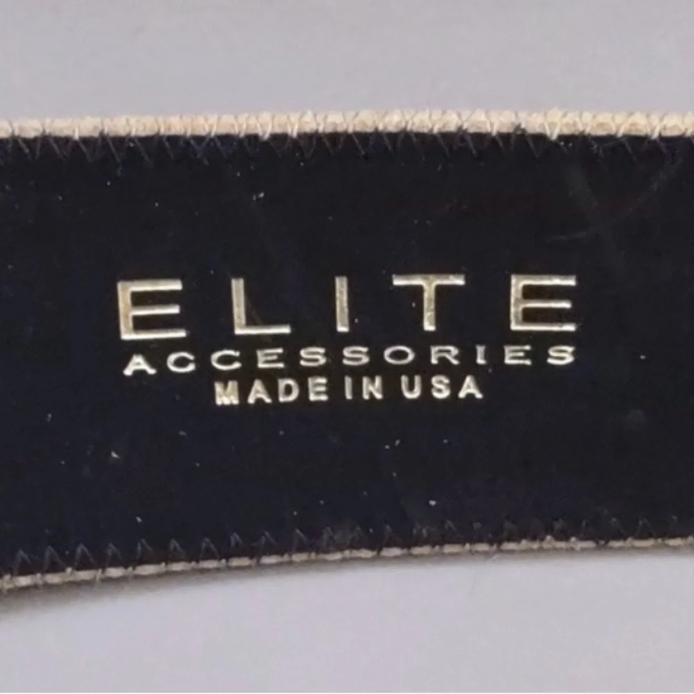 ESCADA ELITE ACCESSORIES Women’s Large Ornate Brass Tone Buckle Cowhide Belt L
